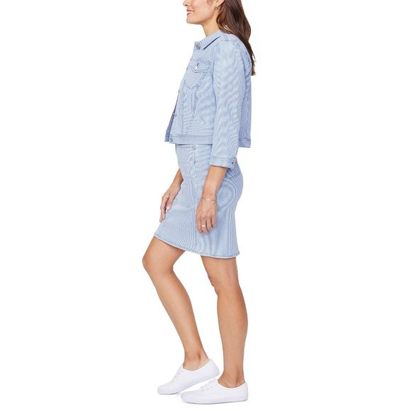 NWT NYDJ Denim Jean Jacket 3/4 Sleeves Blue Casual, Medium - Picture 3 of 4